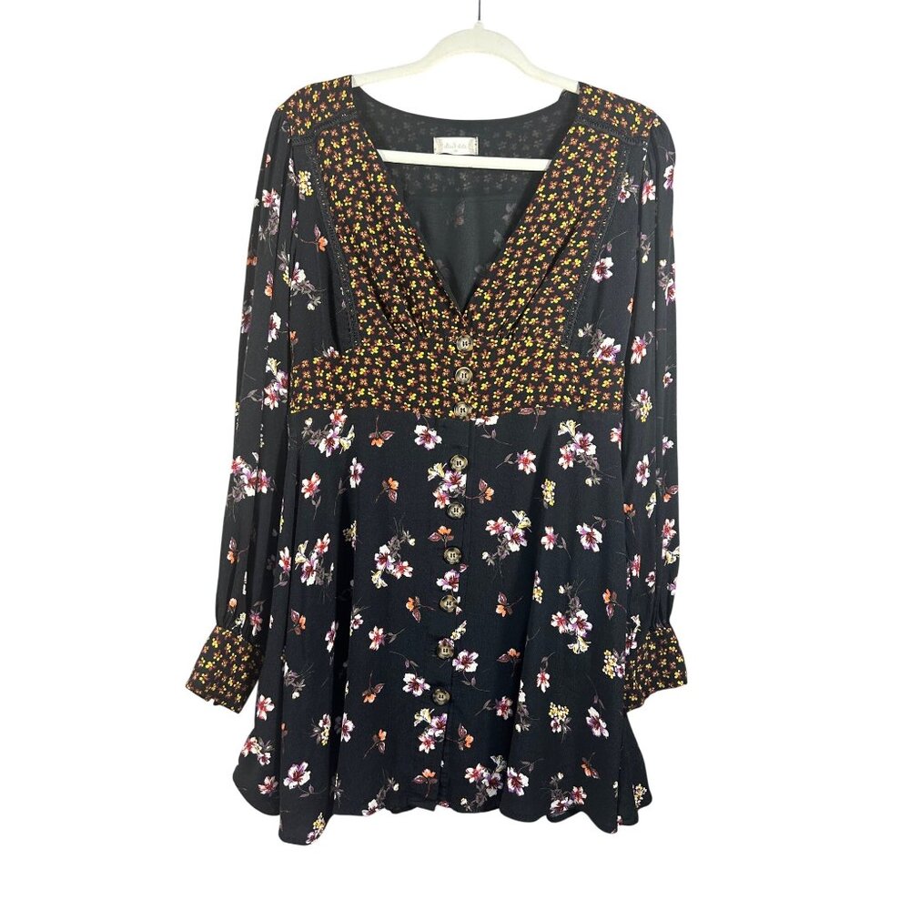Altar'd State Medium Babydoll Dress Floral Boho Hippie Fall - Picture 1 of 10